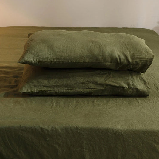Bed Sheet Set 4 Piece 100% Pure Linen Bedding 1 Flat Sheet 1 Deep Pocket Fitted Sheet 2 Pillowcases Flax Sheets Set Bedding Set