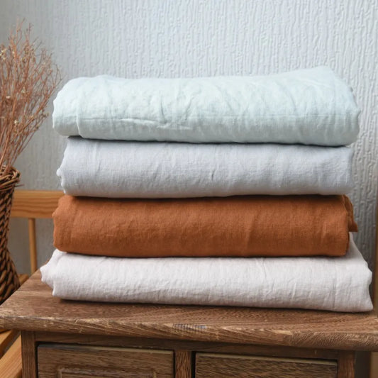 4pc Linen Bed Set (1 piece flat sheet,1 piece fitted sheet and 2 pieces pillowcase)